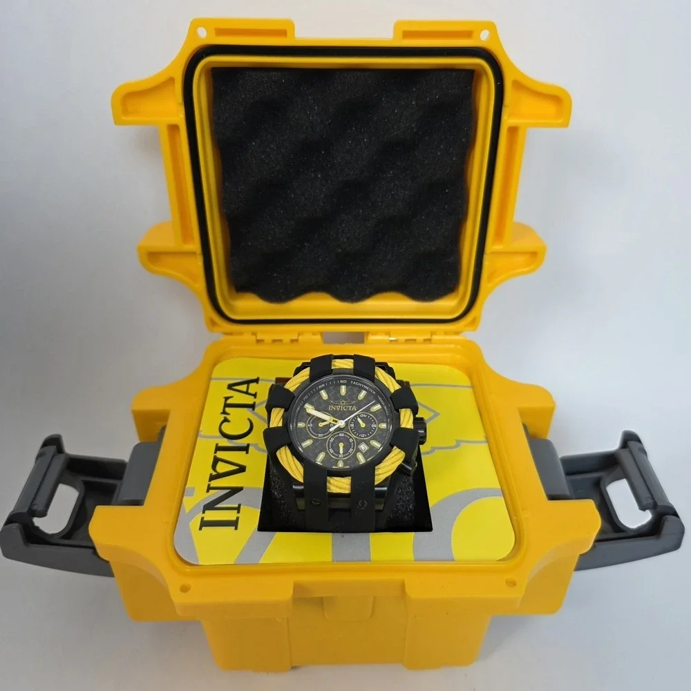 NEW Invicta Bolt‎ Shock Men's Watch 48mm Black Silicone Band 23871 Diver Box Inc